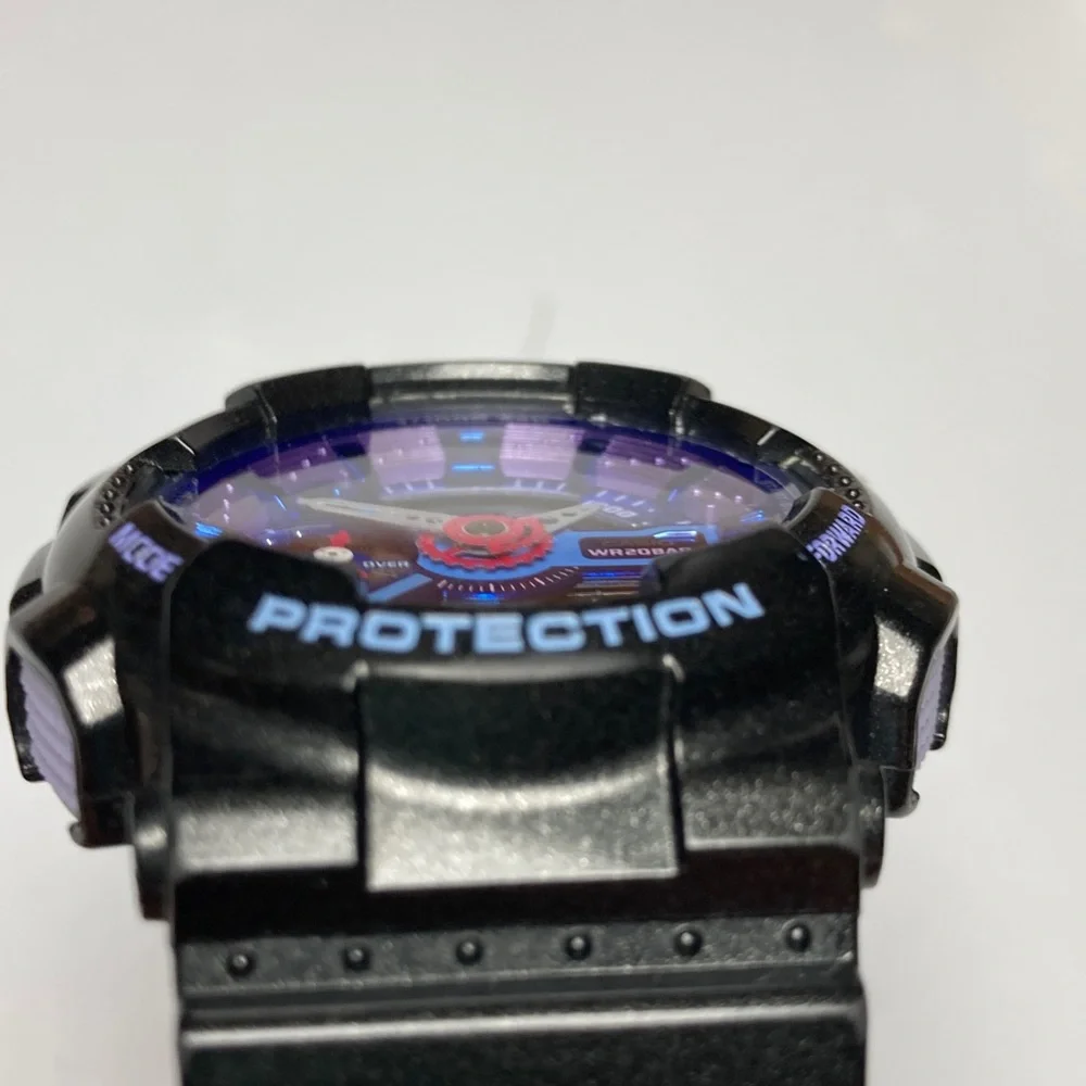 Casio Gshock GMA-S110HC, crazy colors, black shimmer bezel & strap, purples